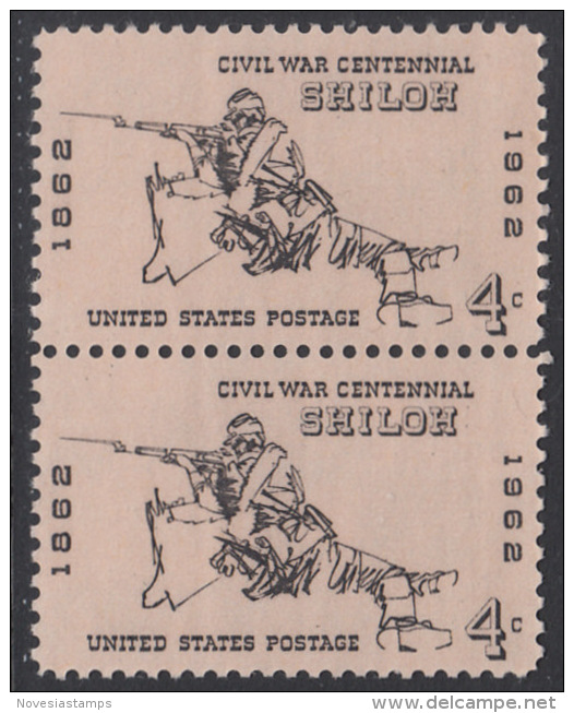 !a! USA Sc# 1179 MNH Vert.PAIR - Shiloh - Ongebruikt