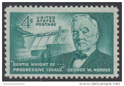 !a! USA Sc# 1184 MNH SINGLE (Gum Slightly Damaged) - Sen. George W. Norris - Nuevos