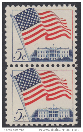 !a! USA Sc# 1208 MNH Vert.PAIR - Flag Over White House - Nuovi