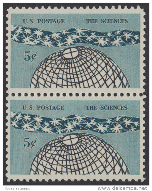 !a! USA Sc# 1237 MNH Vert.PAIR - Science - Ongebruikt