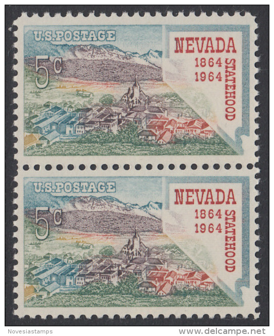 !a! USA Sc# 1248 MNH Vert.PAIR - Nevada Statehood - Unused Stamps