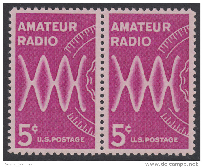 !a! USA Sc# 1260 MNH Horiz.PAIR - Amateur Radio - Ungebraucht