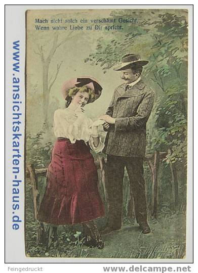 D 4872 - Mach Nicht Solch Ein Verschämt Gesicht ... - Kol. Ak, 1907 Gelaufen - Paare