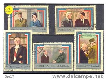 5 Timbres Oblit. De De Gaulle  Fujeira: Liquidation De  Nombreux Thêmes à Trés Petits Prix - De Gaulle (General)