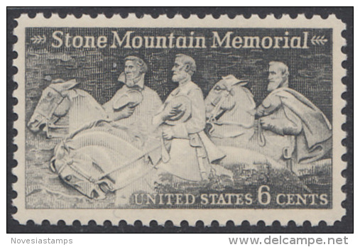 !a! USA Sc# 1408 MNH SINGLE (Gum Slightly Damaged) - Stone Mountain - Ongebruikt