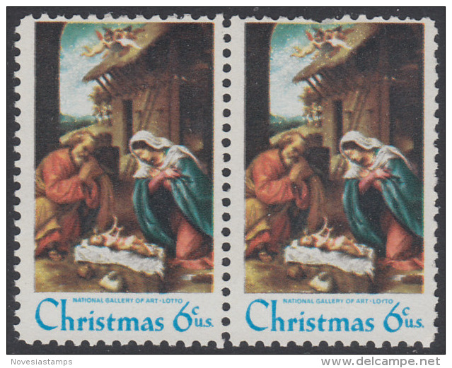 !a! USA Sc# 1414 MNH Horiz.PAIR - Nativity - Unused Stamps