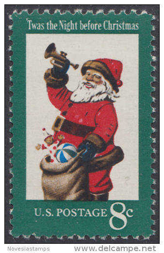 !a! USA Sc# 1472 MNH SINGLE (Gum Damaged / A1 ) - Christmas: Santa Claus - Ungebraucht