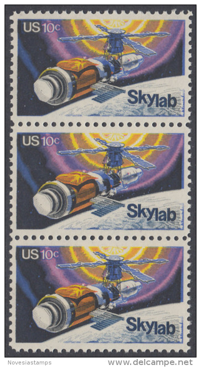 !a! USA Sc# 1529 MNH Vert.STRIP(3) - Skylab - Nuovi