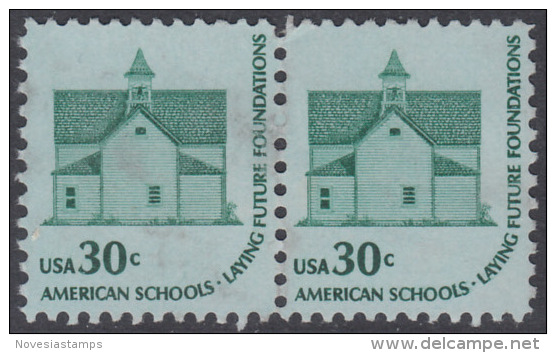 !a! USA Sc# 1606 MNH Horiz.PAIR - Morris Township School - Ungebraucht