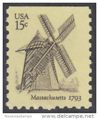 !a! USA Sc# 1740 MNH SINGLE (top Margin Cut) - Cape Cod Windmill - Unused Stamps