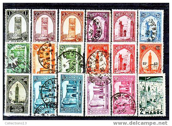 MAROC - 18 Timbres* Et Obli - Usados