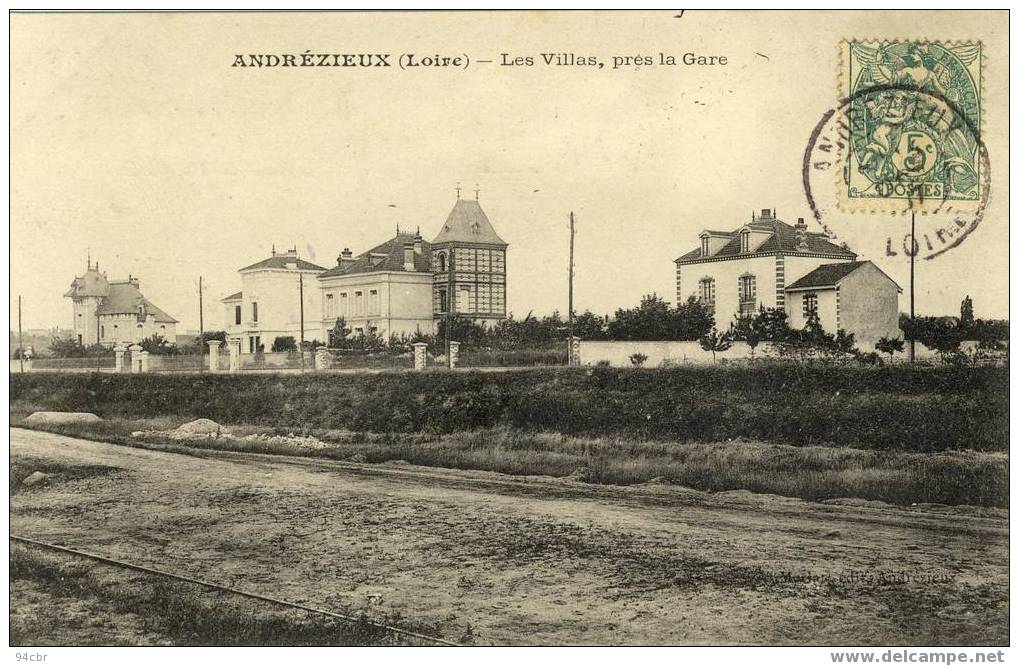 Cpa(42)  ANDREZIEUX Les Villa Pres De La Gare - Andrézieux-Bouthéon