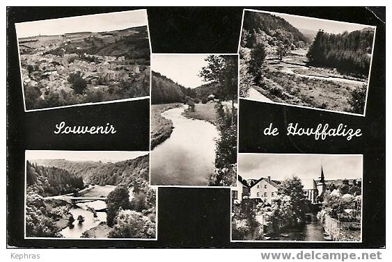 Souvenir De HOUFFALIZE  - Cachet De La Poste 1957 - Belle CPSM Multivues - Houffalize