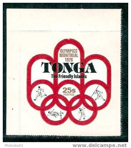 Tonga 1976 Die Cut, Odd Shaped, 25s Montreal Olympics Games, Emblem, Sport MNH* * # 1483 - Tonga (1970-...)