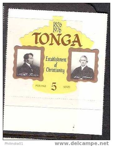 Tonga 1976 Odd Shaped, Die Cut  5s Methodist Missionaries, Christianity  MNH* * # 1526 - Tonga (1970-...)