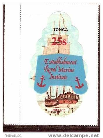Tonga 1974 Royal Marine Institute, Sailing Ship 25s Odd Shaped, Die Cut  MNH* * # 1547 - Tonga (1970-...)