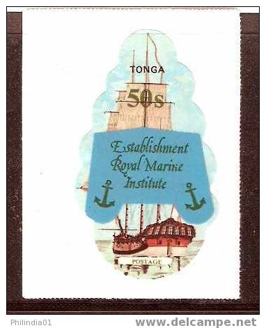 Tonga 1974 Royal Marine Institute, Sailing Ship 50s Odd Shaped, Die Cut  MNH* * # 1546 - Tonga (1970-...)