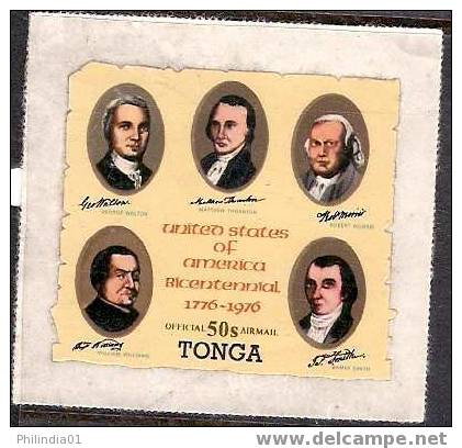 Tonga 1976 Odd Shaped, Die Cut 50s Official Air Mail,  American Revolution MNH* * # 1478 - Tonga (1970-...)