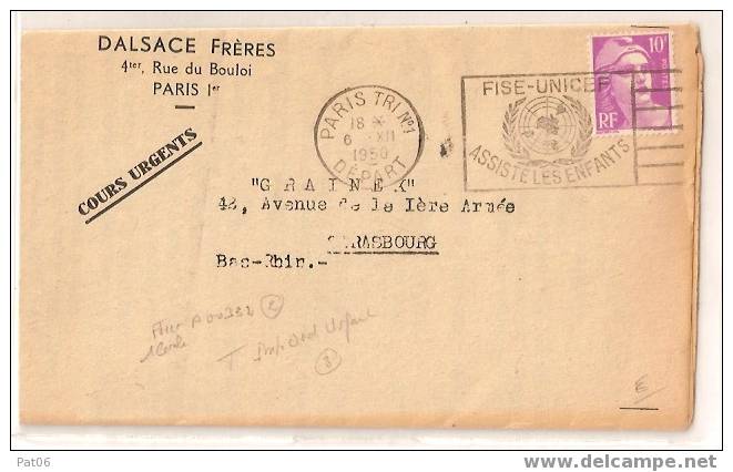 PARIS   TRI  N°1° DEPART - 1950 - 1945-54 Marianne Of Gandon