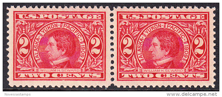 !a! USA Sc# 0370 MNH Horiz.PAIR -William H. Seward - Nuevos