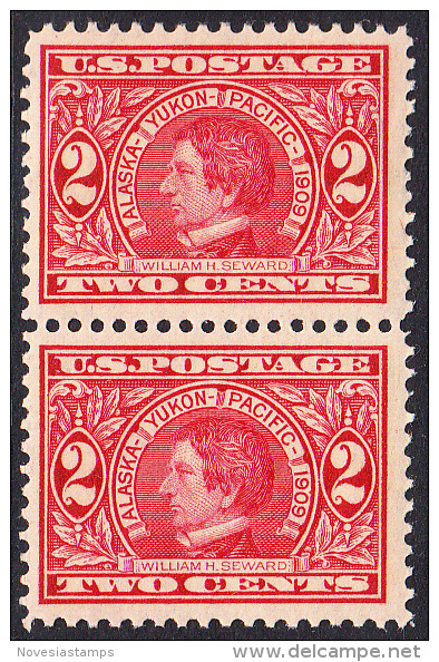 !a! USA Sc# 0370 MNH Vert.PAIR (a1) -William H. Seward - Nuevos