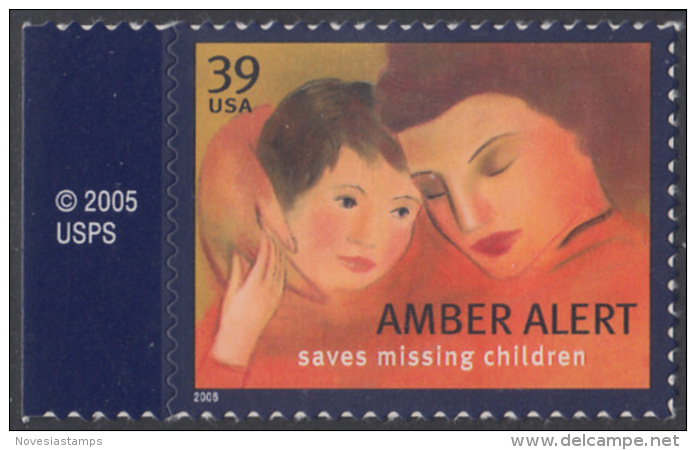 !a! USA Sc# 4031 MNH SINGLE W/ Left Margin & Copyright Symbol - Amber Alert - Nuevos