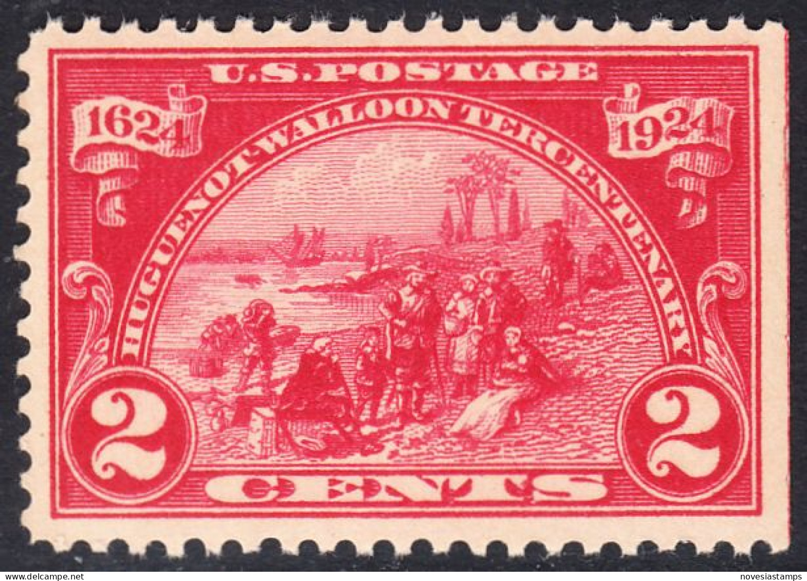 !a! USA Sc# 0615 MNH SINGLE (right Side Cut / A1) - Walloons Landing At Ft.Orange - Ungebraucht