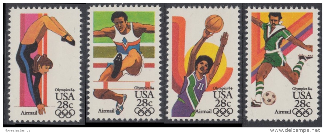 !a! USA Sc# C101-C104 MNH SET Of 4 SINGLES - Summer Olympics - 3b. 1961-... Nuovi