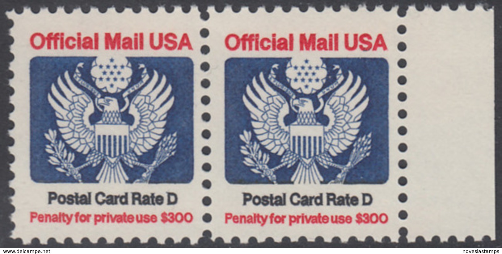 !a! USA Sc# O138 MNH Horiz.PAIR W/ Right Margin - Great Seal - Officials