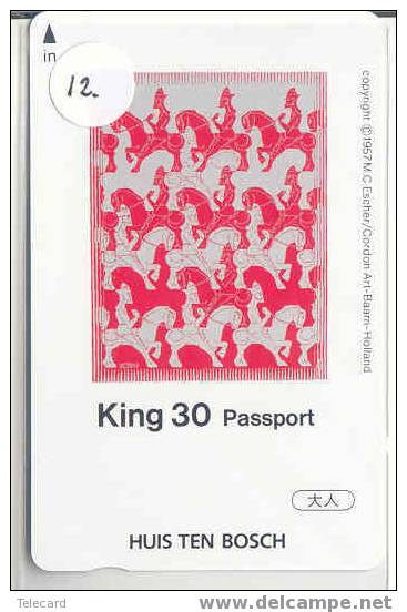 ESCHER (12) Op PASSPORT Kaart Japan PEINTURE PAINTING ART Huis Ten Bosch - Peinture