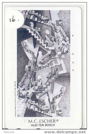 ESCHER (16) Op Telefoonkaart Japan PEINTURE PAINTING ART Huis Ten Bosch - Schilderijen