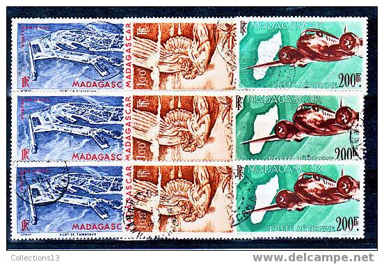 MADAGASCAR - PA63/64A Obli (3 Series Avec Petits Defauts) Cote 14,40 Euros Depart à 10% - Poste Aérienne