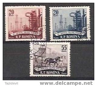 ROMANIA - 1957 Oil Industry. Scott 1184-6. Used - Oblitérés