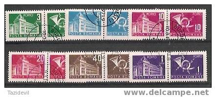 ROMANIA - 1970 Postage Dues. Scott J127-32. Used - Used Stamps