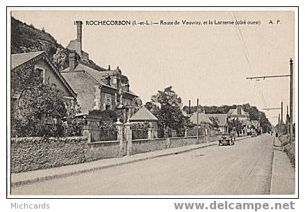 CPA 37 ROCHECORBON - Route De Vouvray Et La Lanterne (cote Ouest) - Rochecorbon