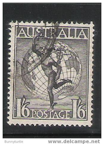 Australia 1949 Air Post Stamp Mercury And Globe Used - Oblitérés