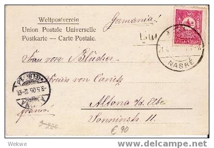 Pal036/  PALÄSTINA - Nazareth 1905, Auf Karte Mit Totalansicht. - Palästina