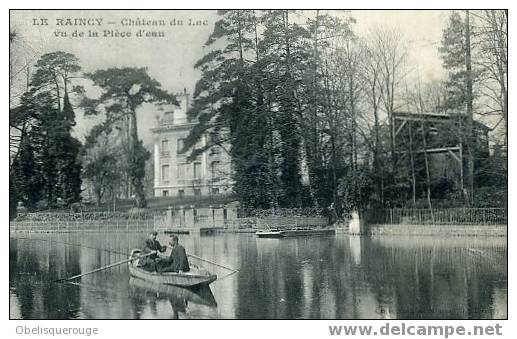 93 LE RAINCY CANOTAGE SUR LA PIECE D EAU CHATEAU DU LAC EN 1908 - Le Raincy