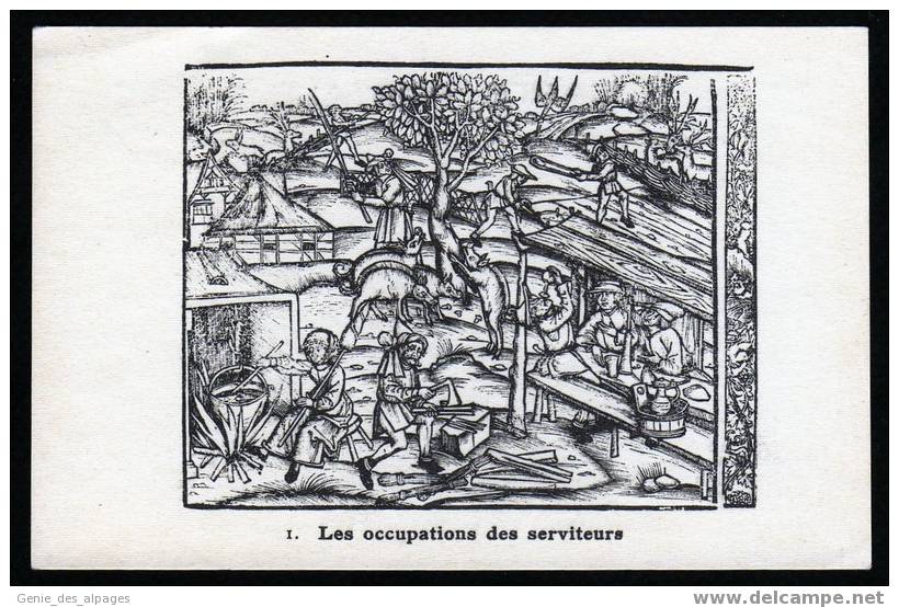5 Figures Tirées D'un Traite D'agriculture Exemplaire Bibliothèque De L'INA : 1 Les Occupations Des Serviteurs - Cultivation
