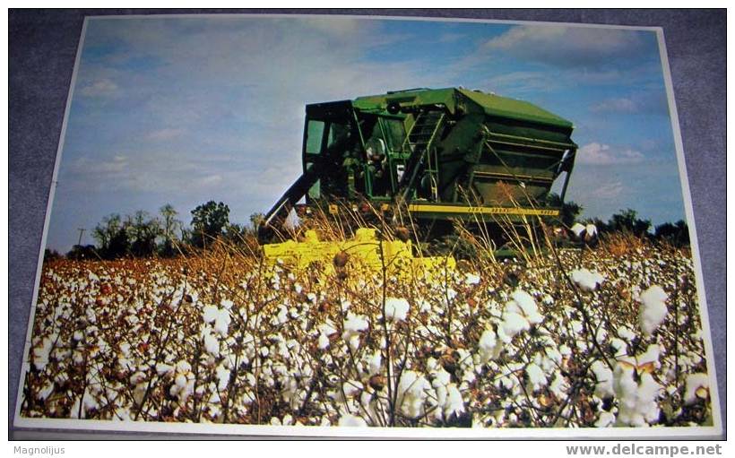 Agriculture,Machines,John Deer,Cotton,Field,postcard - Cultivation