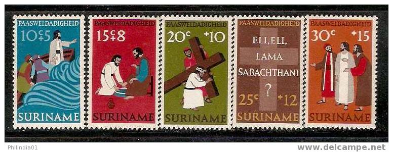Suriname 1973 Christianity, Easter, Jesus's Life And Death 5v # 1499 - Surinam ... - 1975