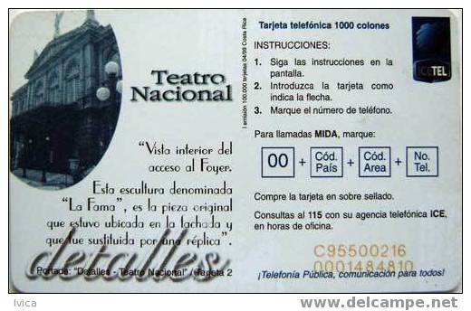COSTA RICA - Teatro Nacional Detail 2 - 04/99 - 100.000 - Costa Rica