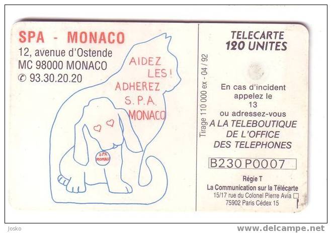 MONACO - SPA Monaco - Chien , Dog  ( See Scan For Condition ) - Monaco