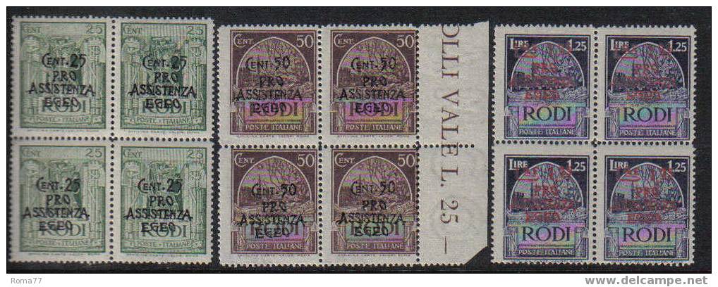 AV28 - EGEO , Occ. Tedesca : Serie  N. 118/125  In Quartina *** - Egée (Duitse Bezetting)