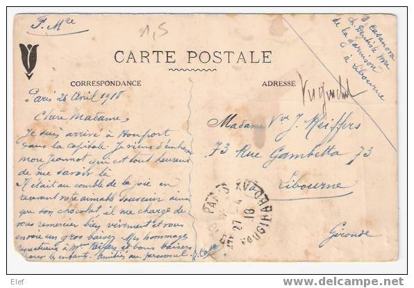 Paris , L'OPERA , Animé ; Correspondance Militaire Du 26 Avril 1918, D'un Chirurgien Dentiste Pour Libourne , Gironde - Opera