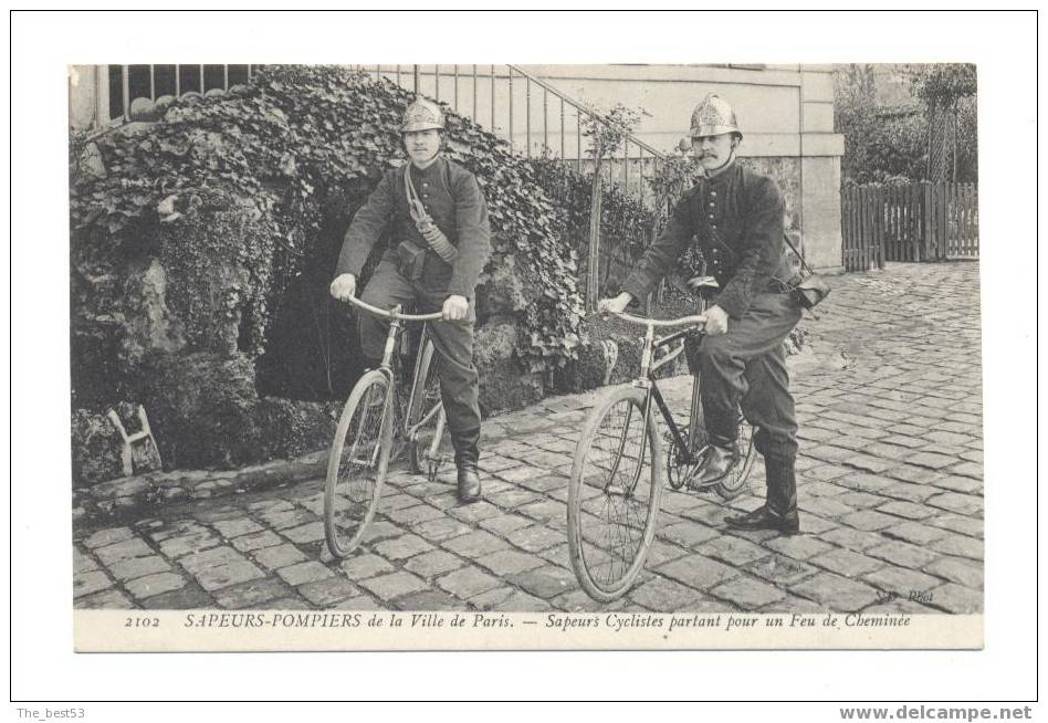 2102   -    Pompiers  -   Sapeurs Cyclistes Partant Pour Un Feu De Cheminée - Feuerwehr