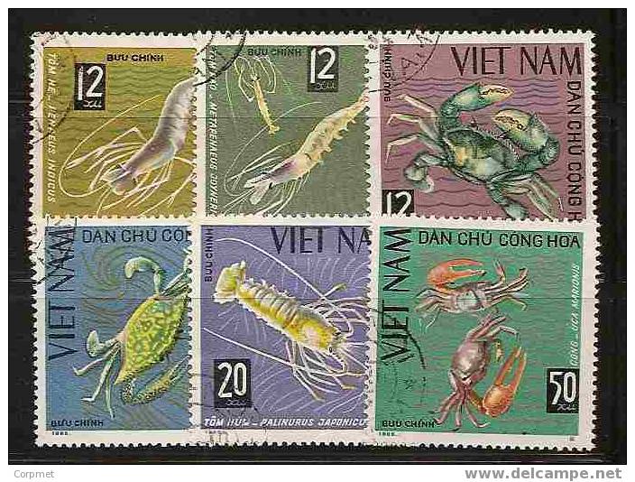 FAUNA - CRUSTACEANS - VIET NAM 1965 - USED SET Yvert # 442/7 - Schalentiere