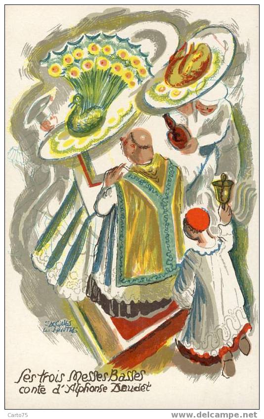 CONTE - Lithographie Originale Exécutée Par Jacques Lechantre (tirage Limité) - Alphonse Daudet - Littérature - Religion - Fairy Tales, Popular Stories & Legends