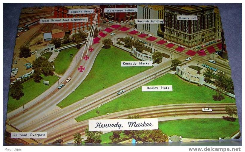 USA,Politics,President,John F. Kennedy,Assassination,Scene,Dallas,Kennedy Marker,postcard - Evenementen