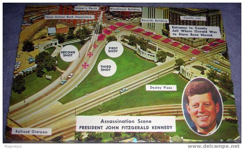 USA,Politics,President,John F. Kennedy,Assassination,Scene,Dallas,Kennedy Marker,postcard - Evènements